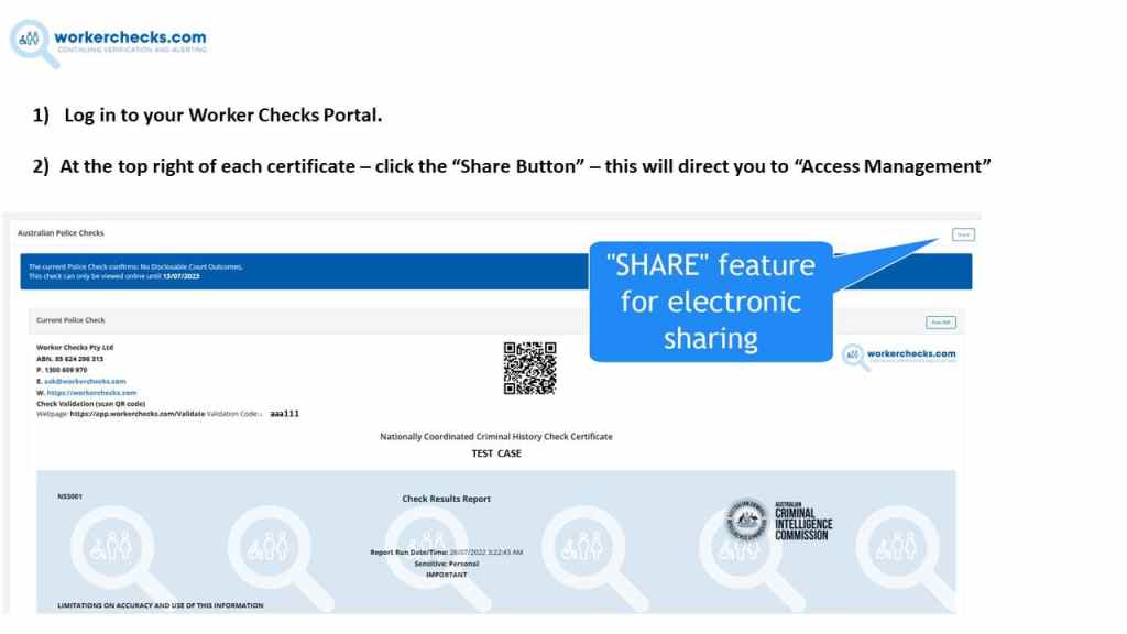 Ibahagi ang iyong mga tseke at profile 2 Ibahagi mula sa iyong portal o certificate
