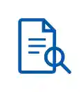 Icono que muestra la inspección de documentos y representa ayuda para comprender los resultados de la verificación de antecedentes.